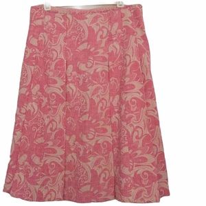 Vintage Elie Tahari rose pink cream pleated skirt